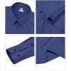 image:imagesiliteelon Womens ClassicFit Dress Shirts Long Sleeve Button Down WrinkleFree Stretch Solid Casual Work Office Blouse TopDark Blue