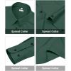 image:imagesiliteelon Womens ClassicFit Dress Shirts Long Sleeve Button Down WrinkleFree Stretch Solid Casual Work Office Blouse TopDark Green