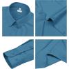 image:imagesiliteelon Womens ClassicFit Dress Shirts Long Sleeve Button Down WrinkleFree Stretch Solid Casual Work Office Blouse TopDenim Blue