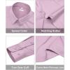 image:imagesiliteelon Womens ClassicFit Dress Shirts Long Sleeve Button Down WrinkleFree Stretch Solid Casual Work Office Blouse TopGrayish Purple