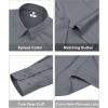 image:imagesiliteelon Womens ClassicFit Dress Shirts Long Sleeve Button Down WrinkleFree Stretch Solid Casual Work Office Blouse TopGrey