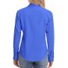 image:imagesiliteelon Womens ClassicFit Dress Shirts Long Sleeve Button Down WrinkleFree Stretch Solid Casual Work Office Blouse TopIndigo Blue