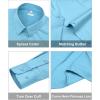 image:imagesiliteelon Womens ClassicFit Dress Shirts Long Sleeve Button Down WrinkleFree Stretch Solid Casual Work Office Blouse TopLake Blue