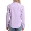 image:imagesiliteelon Womens ClassicFit Dress Shirts Long Sleeve Button Down WrinkleFree Stretch Solid Casual Work Office Blouse TopLavender