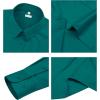 image:imagesiliteelon Womens ClassicFit Dress Shirts Long Sleeve Button Down WrinkleFree Stretch Solid Casual Work Office Blouse TopLight Dark Green