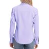 image:imagesiliteelon Womens ClassicFit Dress Shirts Long Sleeve Button Down WrinkleFree Stretch Solid Casual Work Office Blouse TopLight Purple