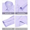 image:imagesiliteelon Womens ClassicFit Dress Shirts Long Sleeve Button Down WrinkleFree Stretch Solid Casual Work Office Blouse TopLight Purple