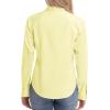 image:imagesiliteelon Womens ClassicFit Dress Shirts Long Sleeve Button Down WrinkleFree Stretch Solid Casual Work Office Blouse TopLight Yellow