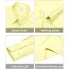 image:imagesiliteelon Womens ClassicFit Dress Shirts Long Sleeve Button Down WrinkleFree Stretch Solid Casual Work Office Blouse TopLight Yellow