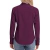 image:imagesiliteelon Womens ClassicFit Dress Shirts Long Sleeve Button Down WrinkleFree Stretch Solid Casual Work Office Blouse TopMagenta