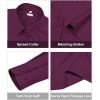 image:imagesiliteelon Womens ClassicFit Dress Shirts Long Sleeve Button Down WrinkleFree Stretch Solid Casual Work Office Blouse TopMagenta
