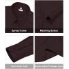 image:imagesiliteelon Womens ClassicFit Dress Shirts Long Sleeve Button Down WrinkleFree Stretch Solid Casual Work Office Blouse TopMaroon