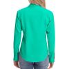 image:imagesiliteelon Womens ClassicFit Dress Shirts Long Sleeve Button Down WrinkleFree Stretch Solid Casual Work Office Blouse TopMint Green