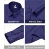 image:imagesiliteelon Womens ClassicFit Dress Shirts Long Sleeve Button Down WrinkleFree Stretch Solid Casual Work Office Blouse TopNavy Blue