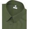 image:imagesiliteelon Womens ClassicFit Dress Shirts Long Sleeve Button Down WrinkleFree Stretch Solid Casual Work Office Blouse TopOlive Green