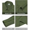 image:imagesiliteelon Womens ClassicFit Dress Shirts Long Sleeve Button Down WrinkleFree Stretch Solid Casual Work Office Blouse TopOlive Green