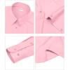 image:imagesiliteelon Womens ClassicFit Dress Shirts Long Sleeve Button Down WrinkleFree Stretch Solid Casual Work Office Blouse TopPeachypink