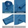 image:imagesiliteelon Womens ClassicFit Dress Shirts Long Sleeve Button Down WrinkleFree Stretch Solid Casual Work Office Blouse TopPeacock Blue