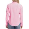 image:imagesiliteelon Womens ClassicFit Dress Shirts Long Sleeve Button Down WrinkleFree Stretch Solid Casual Work Office Blouse TopPink