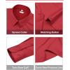 image:imagesiliteelon Womens ClassicFit Dress Shirts Long Sleeve Button Down WrinkleFree Stretch Solid Casual Work Office Blouse TopRed