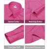 image:imagesiliteelon Womens ClassicFit Dress Shirts Long Sleeve Button Down WrinkleFree Stretch Solid Casual Work Office Blouse TopRose Red
