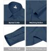 image:imagesiliteelon Womens ClassicFit Dress Shirts Long Sleeve Button Down WrinkleFree Stretch Solid Casual Work Office Blouse TopTeal