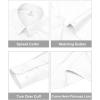 image:imagesiliteelon Womens ClassicFit Dress Shirts Long Sleeve Button Down WrinkleFree Stretch Solid Casual Work Office Blouse TopWhite