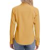 image:imagesiliteelon Womens ClassicFit Dress Shirts Long Sleeve Button Down WrinkleFree Stretch Solid Casual Work Office Blouse TopYellow
