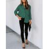 image:imagesiliteelon Womens Button Down Shirts Cotton Striped Dress Shirt Long Sleeve Collared Office Work Blouses TopsAg Green Striped