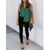 image:imagesiliteelon Womens Button Down Shirts Cotton Striped Dress Shirt Long Sleeve Collared Office Work Blouses TopsAg Green Striped