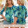 image:imageBlingfit Womens Tops 34 Length Sleeve Dressy Casual Shirts Bell Sleeve Front Pleated Fasion Trendy Summer Blouses 2026Bblgt