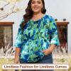 image:imageBlingfit Womens Tops 34 Length Sleeve Dressy Casual Shirts Bell Sleeve Front Pleated Fasion Trendy Summer Blouses 2026Bblgt