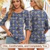 image:imageBlingfit Womens Tops 34 Length Sleeve Dressy Casual Shirts Bell Sleeve Front Pleated Fasion Trendy Summer Blouses 2026Bgbl