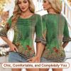 image:imageBlingfit Womens Tops 34 Length Sleeve Dressy Casual Shirts Bell Sleeve Front Pleated Fasion Trendy Summer Blouses 2026Bglf