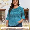 image:imageBlingfit Womens Tops 34 Length Sleeve Dressy Casual Shirts Bell Sleeve Front Pleated Fasion Trendy Summer Blouses 2026Bgreen Catkins