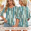 image:imageBlingfit Womens Tops 34 Length Sleeve Dressy Casual Shirts Bell Sleeve Front Pleated Fasion Trendy Summer Blouses 2026Bline Stitching