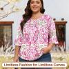 image:imageBlingfit Womens Tops 34 Length Sleeve Dressy Casual Shirts Bell Sleeve Front Pleated Fasion Trendy Summer Blouses 2026Bppv