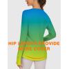 image:imageBlingfit Womens Workout Tops Long Sleeve Running Hiking Athletic Gym Shirts Lightweight UPF50 UV Rash Guard Sun ProtectionBbluegreen Gradient