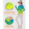 image:imageBlingfit Womens Workout Tops Long Sleeve Running Hiking Athletic Gym Shirts Lightweight UPF50 UV Rash Guard Sun ProtectionBbluegreen Gradient