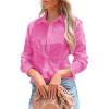 image:imagesiliteelon Womens Button Down Shirts Long Sleeve Dress Shirts Wrinkle Free Collared Work Office Solid Blouses Corset TopsSakurapink