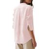 image:imagesiliteelon Button Down Shirts for Women Oxford Shirt Cotton Dress Shirts Collared Long Sleeve Wrinkle Free Blouse TopsB Light Pink