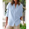 image:imagesiliteelon Button Down Shirts for Women Oxford Shirt Cotton Dress Shirts Collared Long Sleeve Wrinkle Free Blouse TopsC Baby Blue