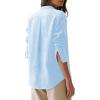 image:imagesiliteelon Button Down Shirts for Women Oxford Shirt Cotton Dress Shirts Collared Long Sleeve Wrinkle Free Blouse TopsC Baby Blue