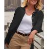 image:imagesiliteelon Button Down Shirts for Women Oxford Shirt Cotton Dress Shirts Collared Long Sleeve Wrinkle Free Blouse TopsC Black