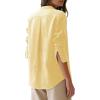 image:imagesiliteelon Button Down Shirts for Women Oxford Shirt Cotton Dress Shirts Collared Long Sleeve Wrinkle Free Blouse TopsD Light Yellow