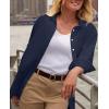 image:imagesiliteelon Button Down Shirts for Women Oxford Shirt Cotton Dress Shirts Collared Long Sleeve Wrinkle Free Blouse TopsD Navy Blue