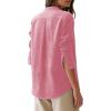 image:imagesiliteelon Button Down Shirts for Women Oxford Shirt Cotton Dress Shirts Collared Long Sleeve Wrinkle Free Blouse TopsD Rose Pink