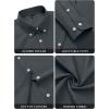 image:imagesiliteelon Button Down Shirts for Women Oxford Shirt Cotton Dress Shirts Collared Long Sleeve Wrinkle Free Blouse TopsDark Gray