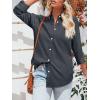 image:imagesiliteelon Button Down Shirts for Women Oxford Shirt Cotton Dress Shirts Collared Long Sleeve Wrinkle Free Blouse TopsDark Gray