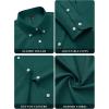 image:imagesiliteelon Button Down Shirts for Women Oxford Shirt Cotton Dress Shirts Collared Long Sleeve Wrinkle Free Blouse TopsDark Green